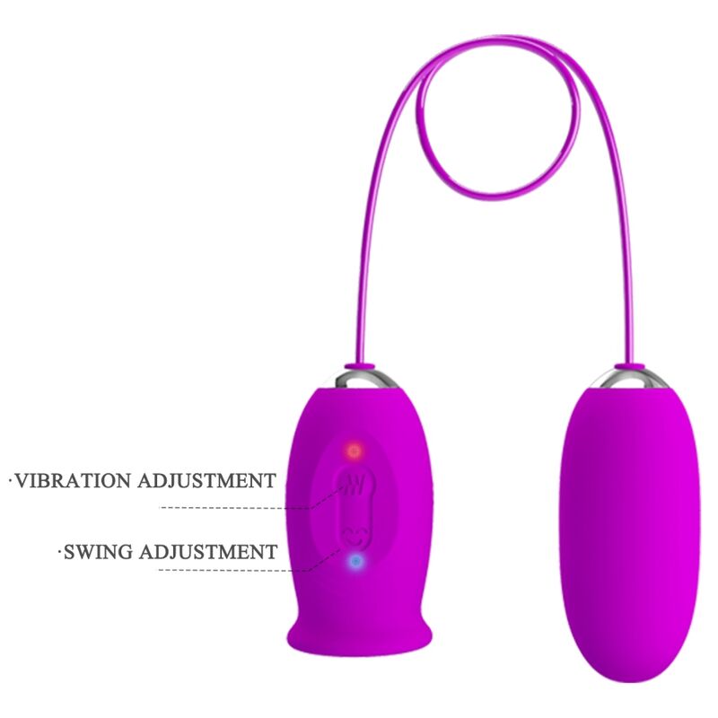 PRETTY LOVE - DAISY DUAL EGG PURPLE RECHARGEABLE VIBRATOR