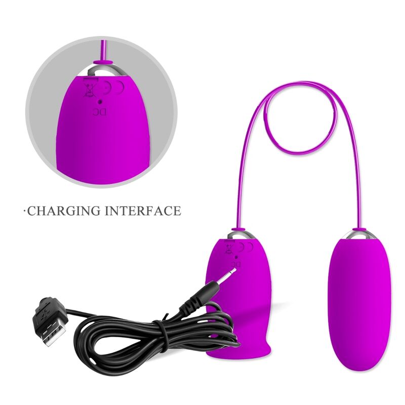 PRETTY LOVE - DAISY DUAL EGG PURPLE RECHARGEABLE VIBRATOR