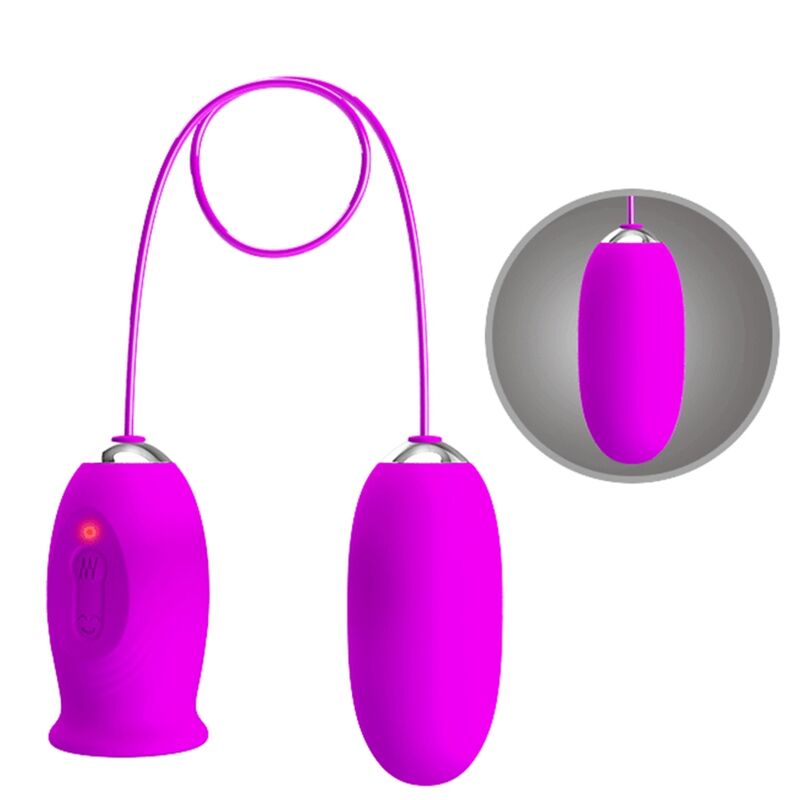 PRETTY LOVE - DAISY DUAL EGG PURPLE RECHARGEABLE VIBRATOR