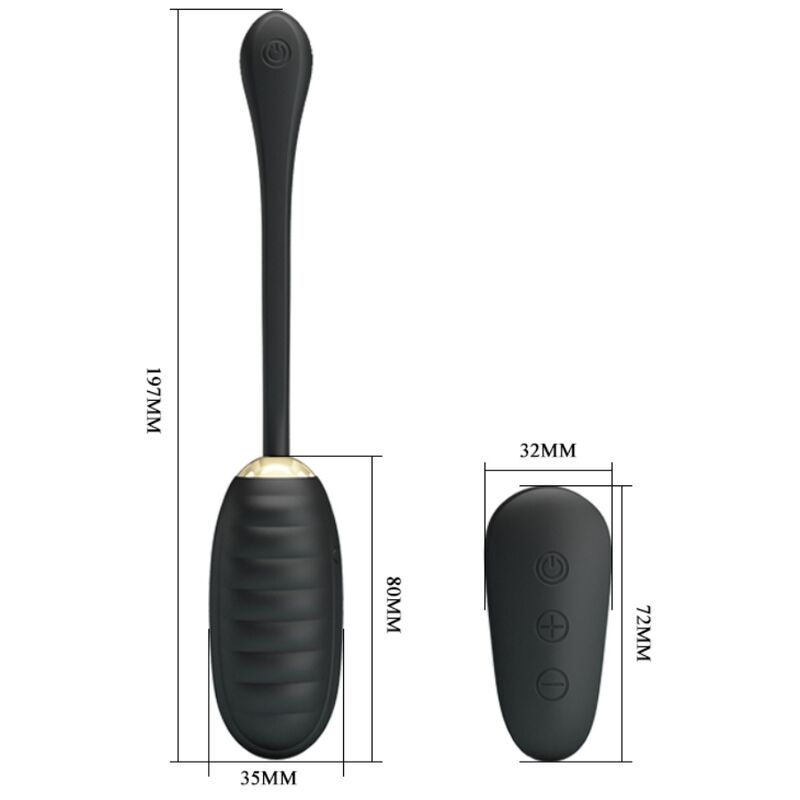 PRETTY LOVE - DOREEN LUXURY RECHARGEABLE EGG VIBRATOR BLACK REMOTE CONTROL