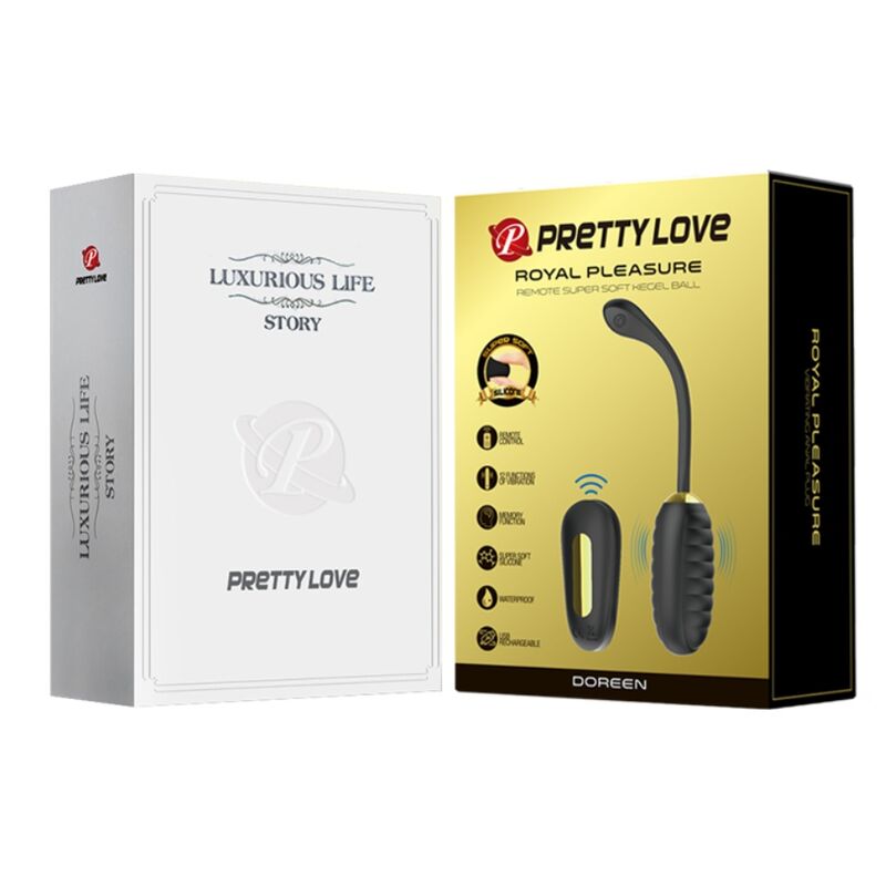 PRETTY LOVE - DOREEN LUXURY RECHARGEABLE EGG VIBRATOR BLACK REMOTE CONTROL