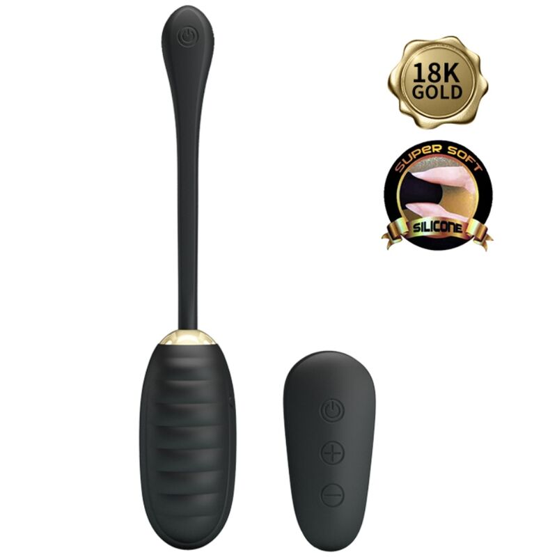 PRETTY LOVE - DOREEN LUXURY RECHARGEABLE EGG VIBRATOR BLACK REMOTE CONTROL