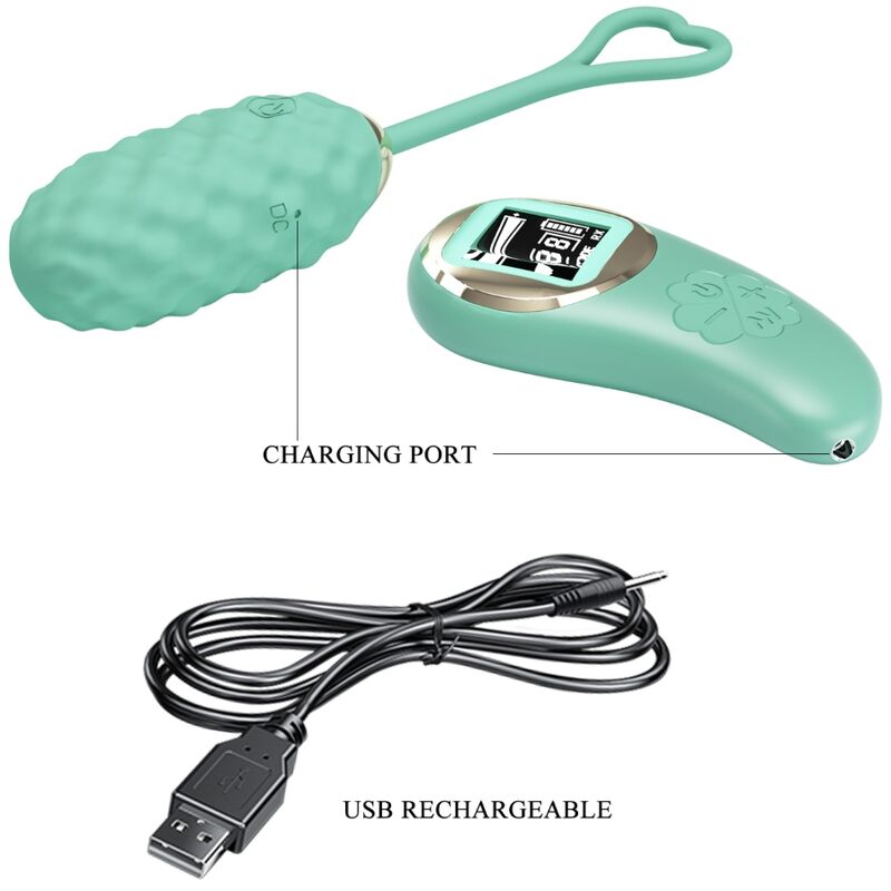 PRETTY LOVE - VIBRATING EGG WITH REMOTE CONTROL VIVIAN GREEN