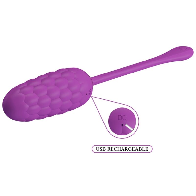 PRETTY LOVE - VIBRATING EGG WITH MARINE TEXTURE RECHARGEABLE PURPLE