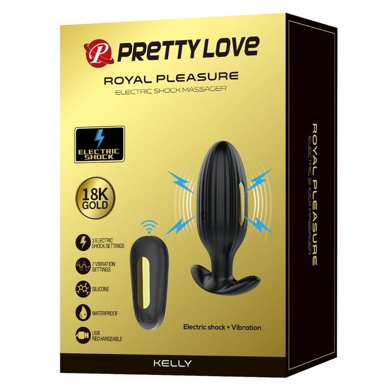 PRETTY LOVE - RECHARGEABLE ANAL KELLY PLUG VIBRATOR BLACK