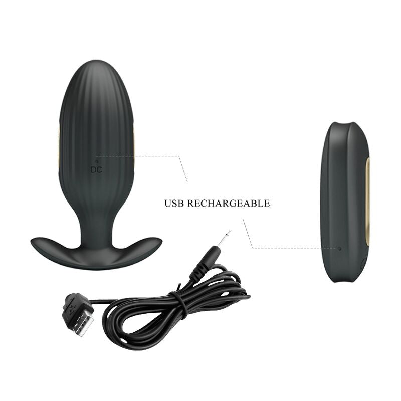 PRETTY LOVE - RECHARGEABLE ANAL KELLY PLUG VIBRATOR BLACK