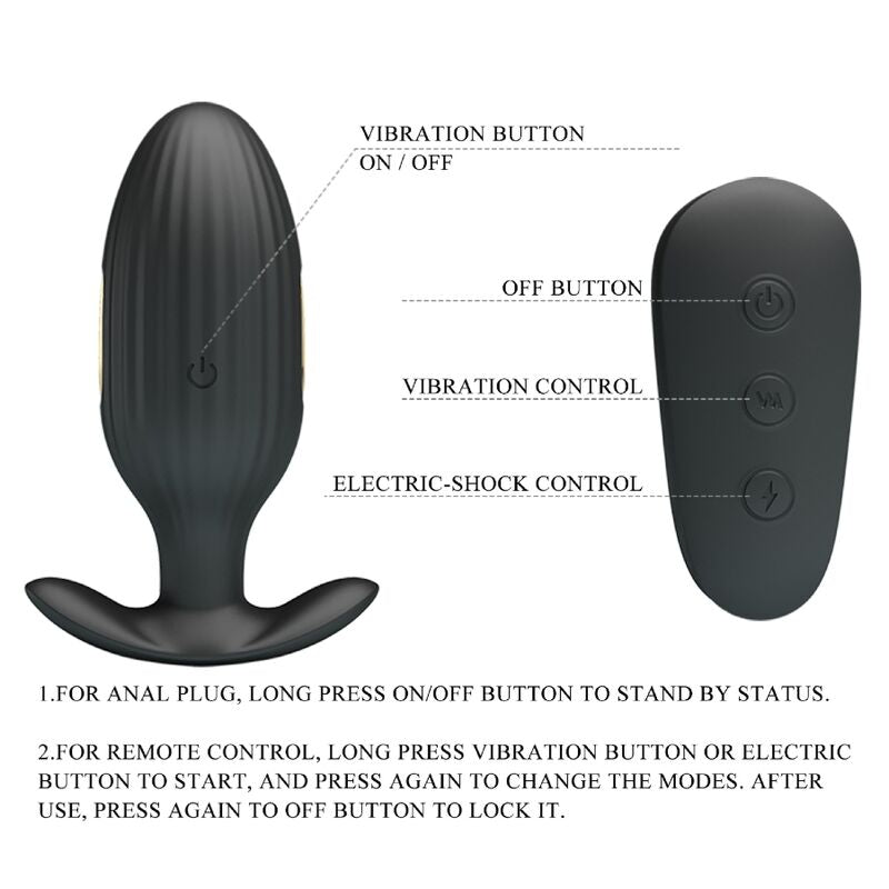 PRETTY LOVE - RECHARGEABLE ANAL KELLY PLUG VIBRATOR BLACK