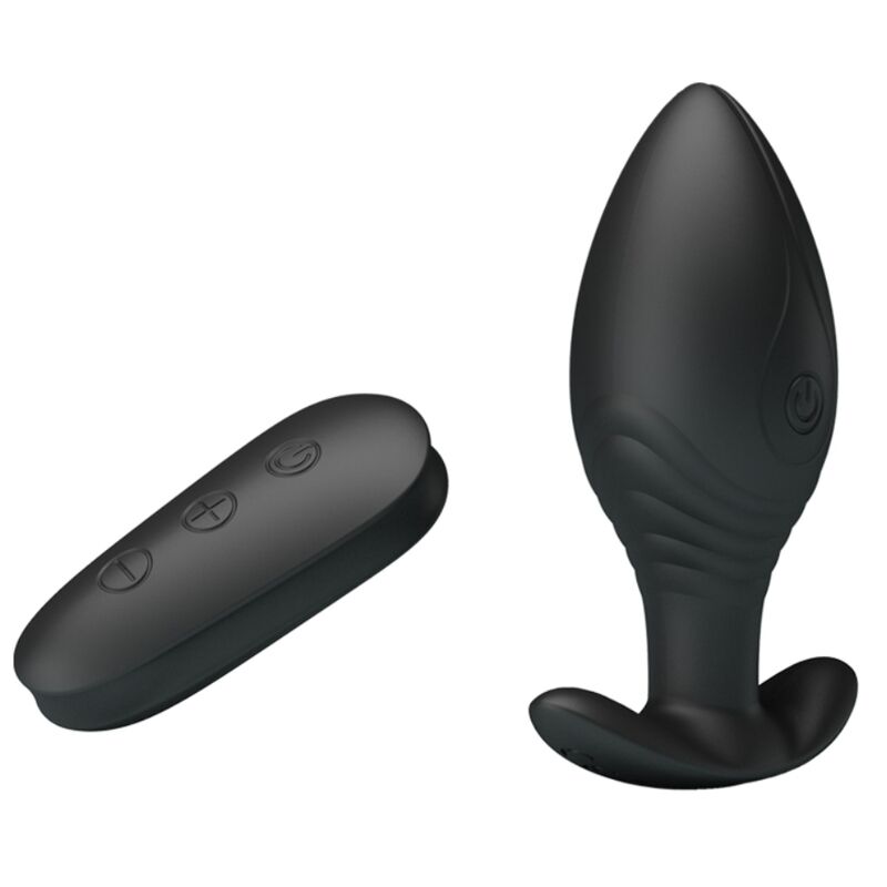 PRETTY LOVE - VIBRADOR ANAL PLUG RECARGABLE REGINA NEGRO
