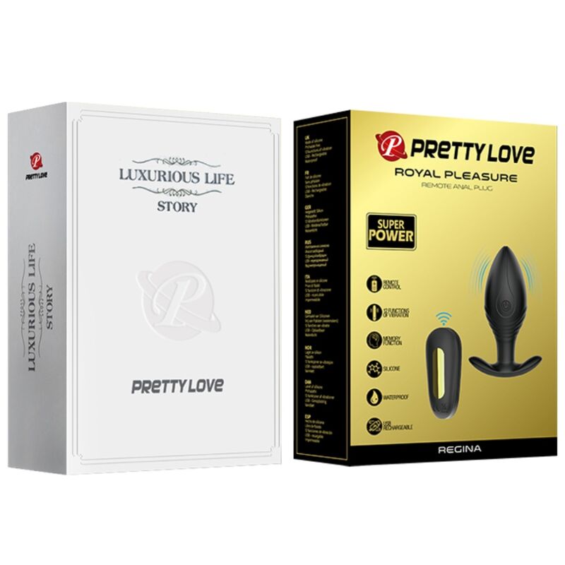 PRETTY LOVE - VIBRADOR ANAL PLUG RECARGABLE REGINA NEGRO