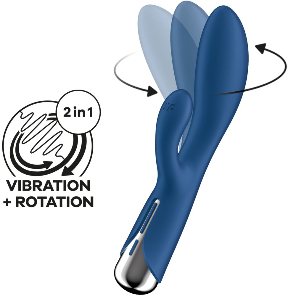 SATISFYER - ROTARY RABBIT 1 CLITORIS AND G-SPOT STIMULATION RED