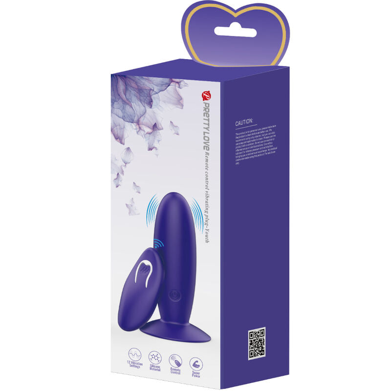 PRETTY LOVE - YOUTH ANAL PLUG VIBRATOR REMOTE CONTROL VIOLET