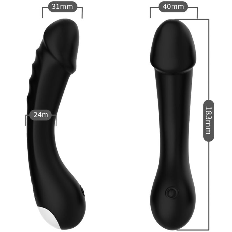 ARMONY - DILDO VIBRADOR DE SILICONA NEGRO PARA EL PUNTO G