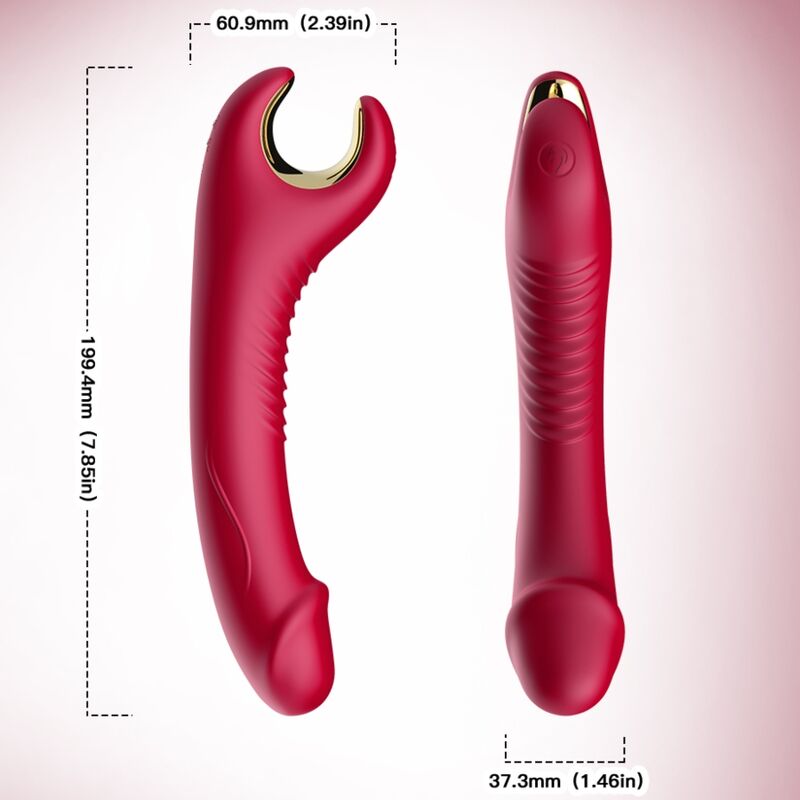 ARMONY - PRINCE DILDO VIBRATOR AND ROTATOR RED