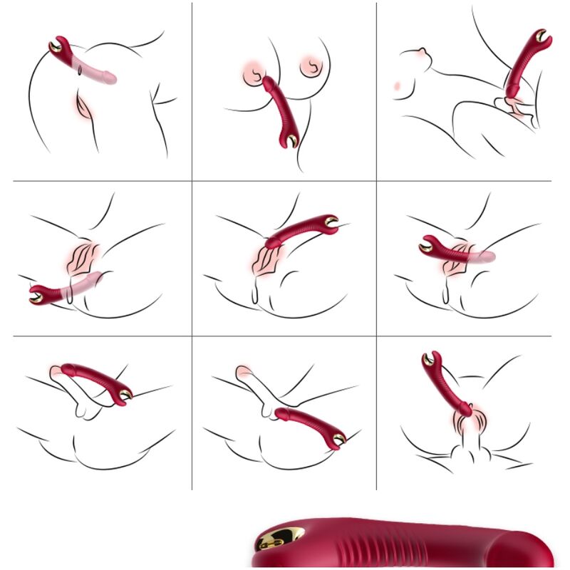 ARMONY - PRINCE DILDO VIBRATOR AND ROTATOR RED