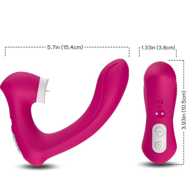 ARMONY - SECRETKISS LICKING CLITORIS VIBRATOR AND CURVED VIBRATOR FUCHSIA