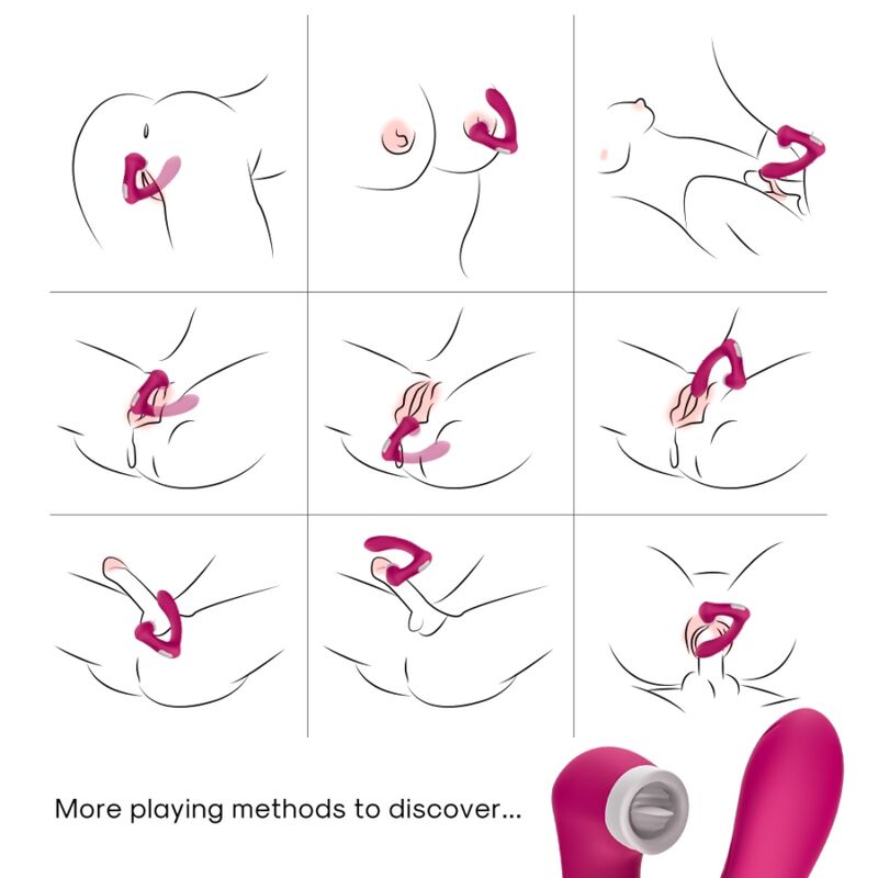 ARMONY - SECRETKISS LICKING CLITORIS VIBRATOR AND CURVED VIBRATOR FUCHSIA