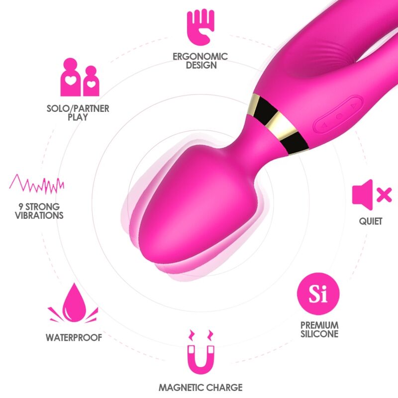 ARMONY - MASAJEADOR Y VIBRADOR CONEJO FUCSIA