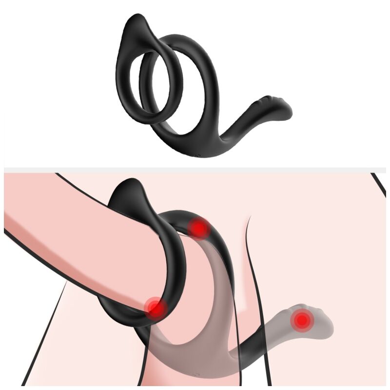 ARMONY - ANILLO ANAL DOBLE COLA NEGRO