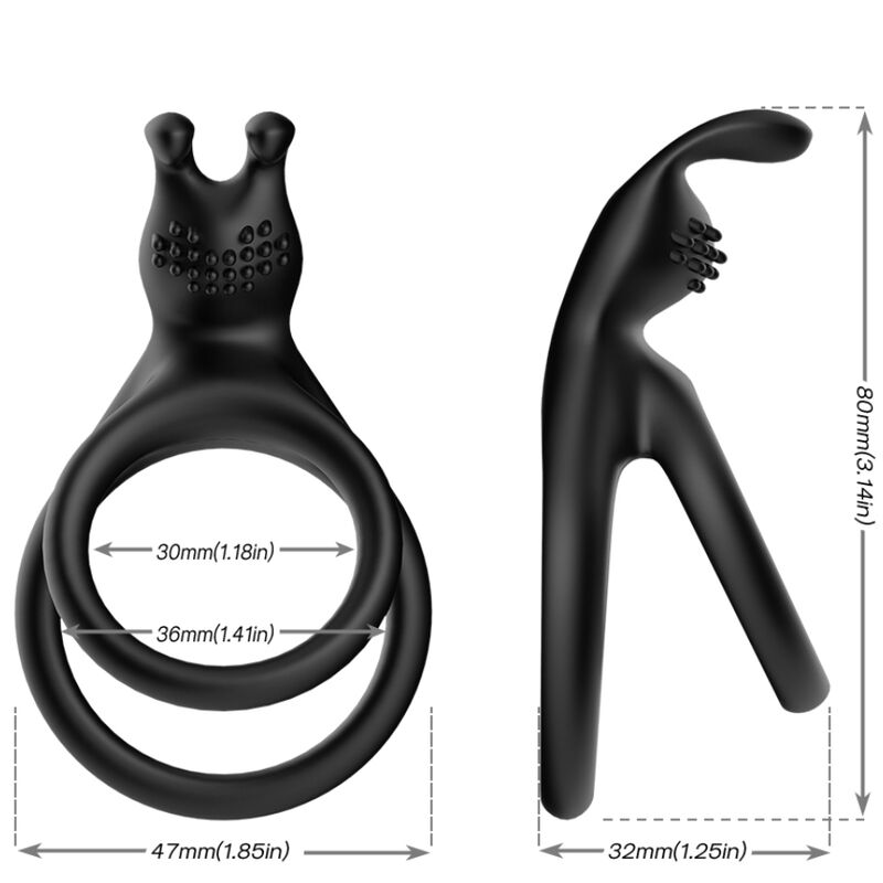 ARMONY - BLACK TENSY DOUBLE RABBIT RING