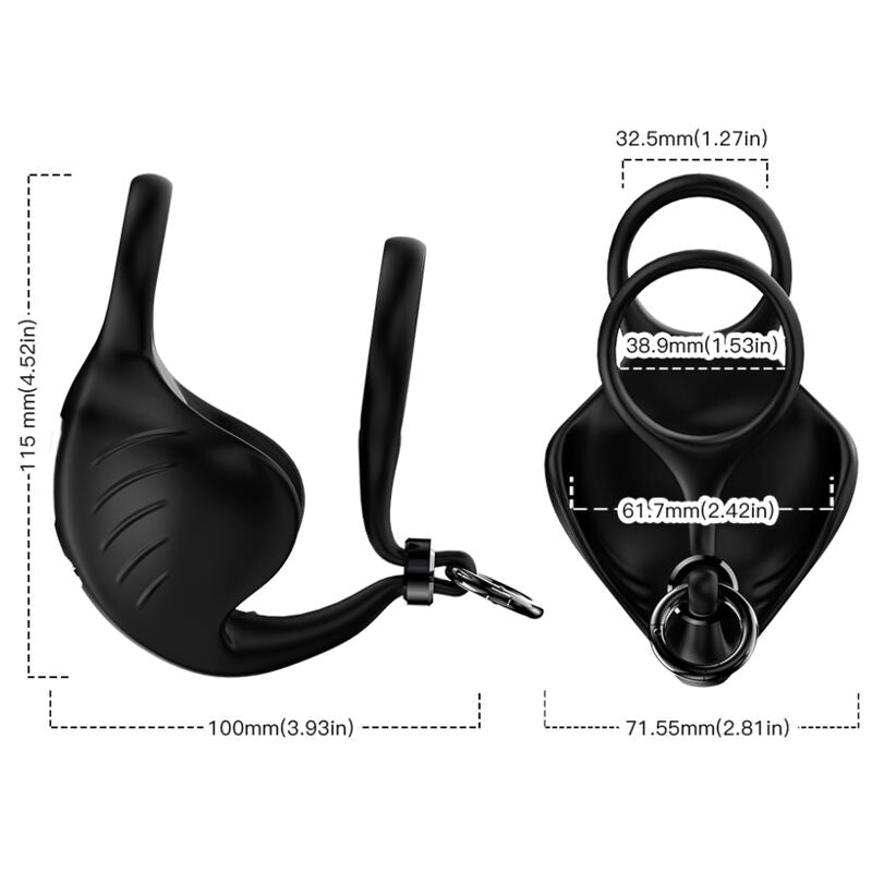 ARMONY - MANTA SCROTUM VIBRATING RING REMOTE CONTROL BLACK