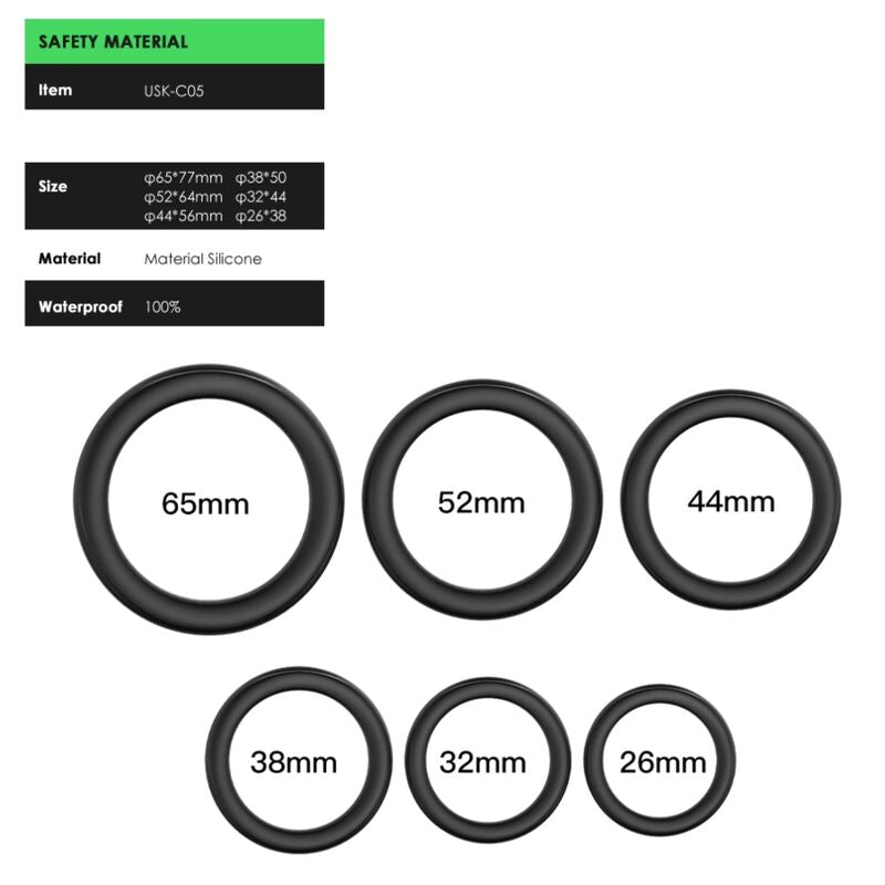 ARMONY - BLACK SILICONE LOCKING RINGS