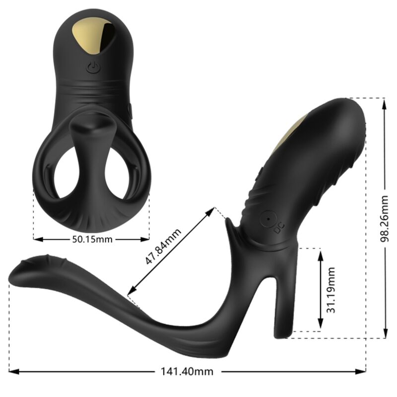 ARMONY - JOY JUMPER RING VIBRATOR FOR COUPLES AND ANAL PLUG REMOTE CONTROL BLACK
