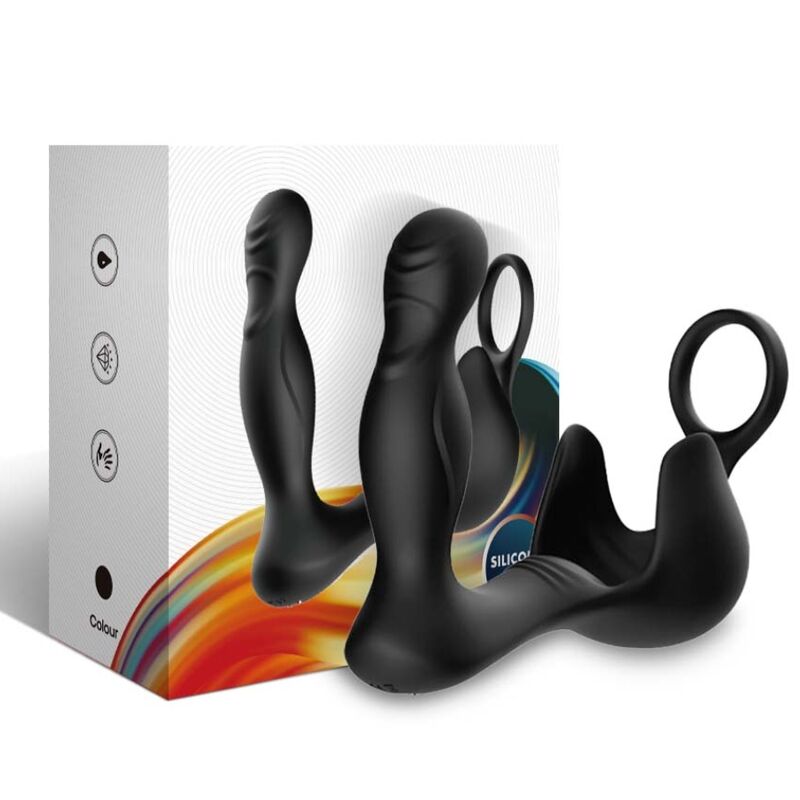 ARMONY - ANAL SURROUND VIBRATOR AND TESTICLE STIMULATOR AND REMOTE CONTROL RING BLACK