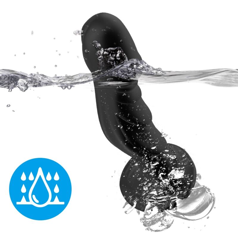 ARMONY - BLACK REMOTE CONTROL DILDO AND ANAL PLUG VIBRATOR