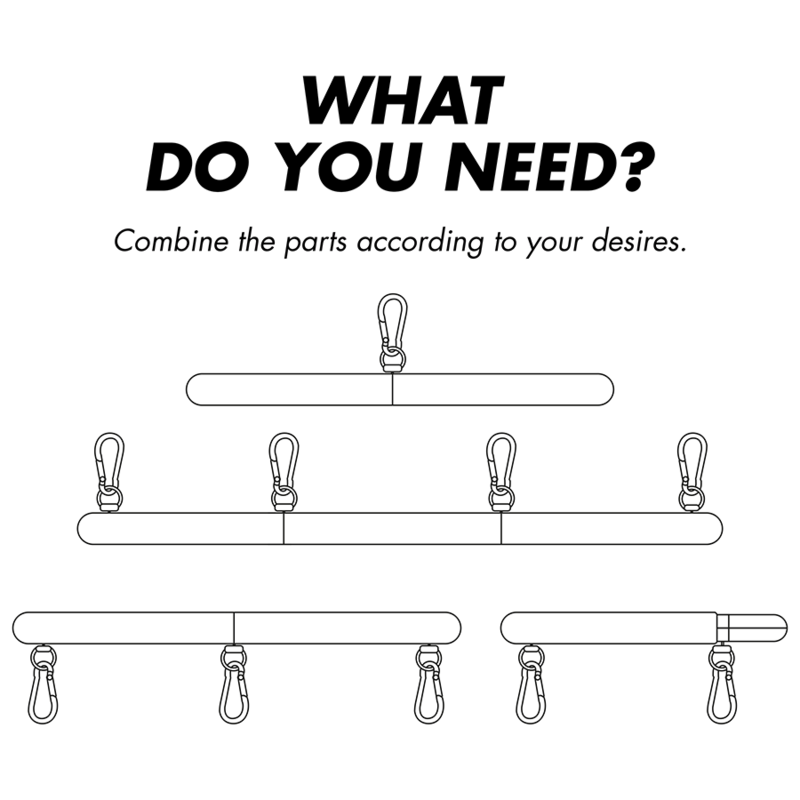 FETISH SUBMISSIVE BONDAGE - ADJUSTABLE SPREADING BAR 4 PIECES