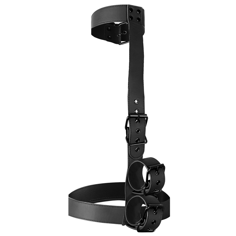 FETISH SUBMISSIVE BONDAGE - COLLAR AND WRIST BODY RESTRAINT SET