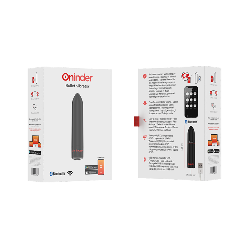 BERLIN BULLET VIBRATOR BLACK 9 MODES 8.5 X 2 CM FREE APP