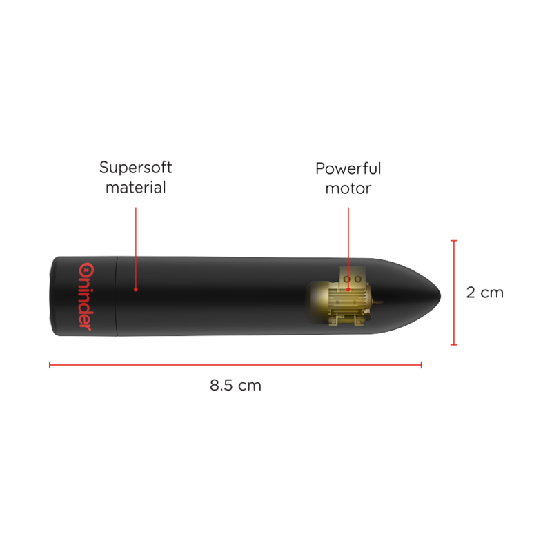 BERLIN BULLET VIBRATOR BLACK 9 MODES 8.5 X 2 CM FREE APP