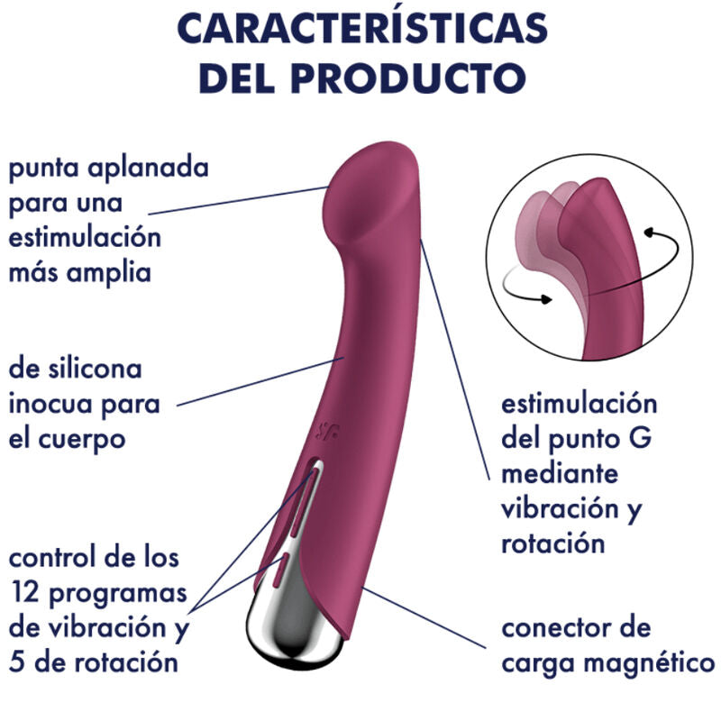 SATISFYER - VIBRADOR ROTATOR GIRATORIO G-SPORT 1 ROJO