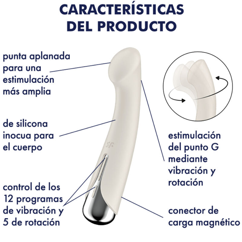 SATISFYER - VIBRADOR ROTATOR GIRATORIO G-SPORT 1 ROJO