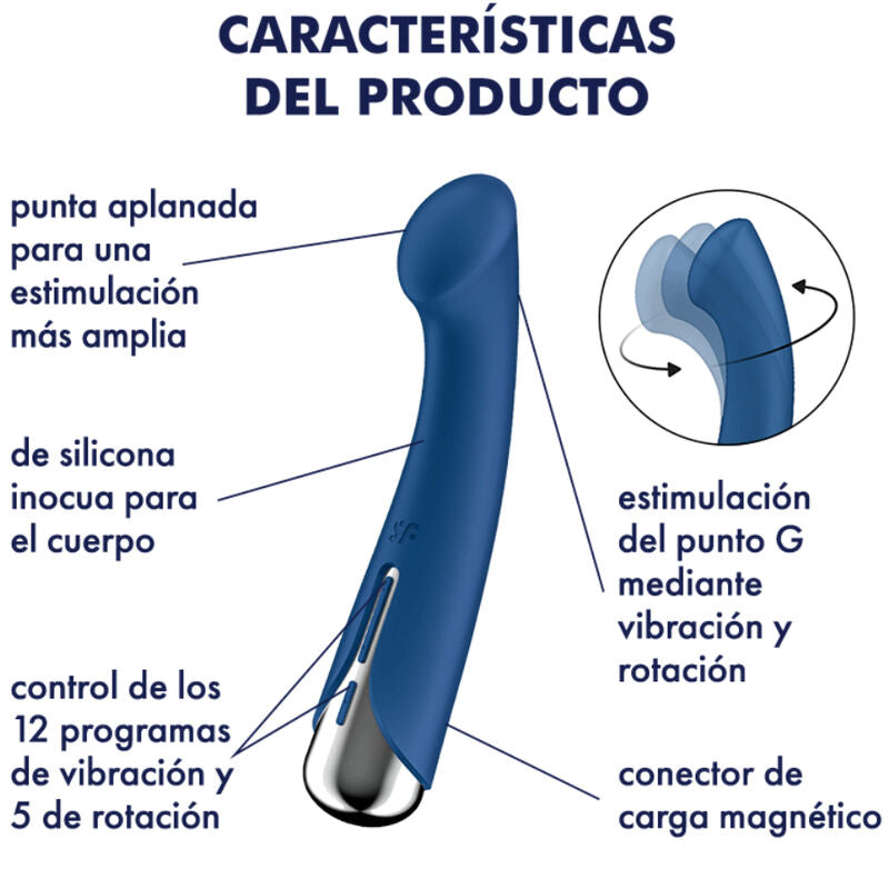 SATISFYER - VIBRADOR ROTATOR GIRATORIO G-SPORT 1 ROJO