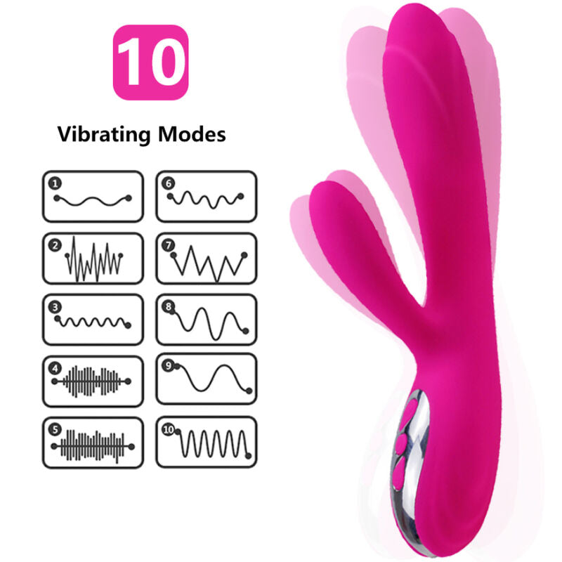 ARMONY - FLEXIBLE VIBRATOR AND STIMULATOR WITH FUCHSIA HEAT EFFECT