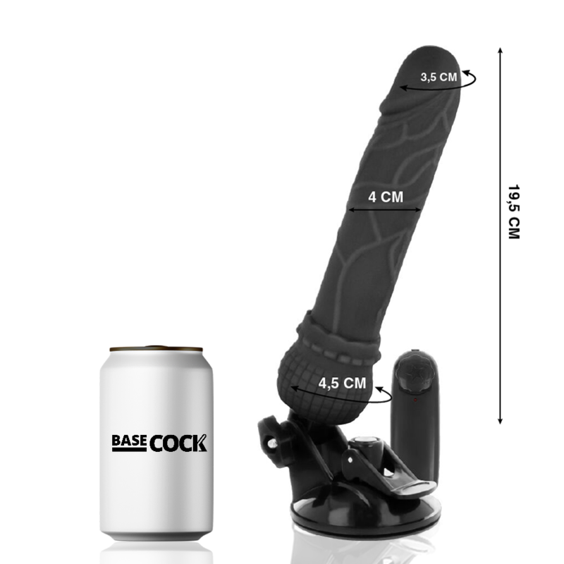 BASECOCK - REALISTIC NATURAL REMOTE CONTROL VIBRATOR BASECOCK 19.5 CM