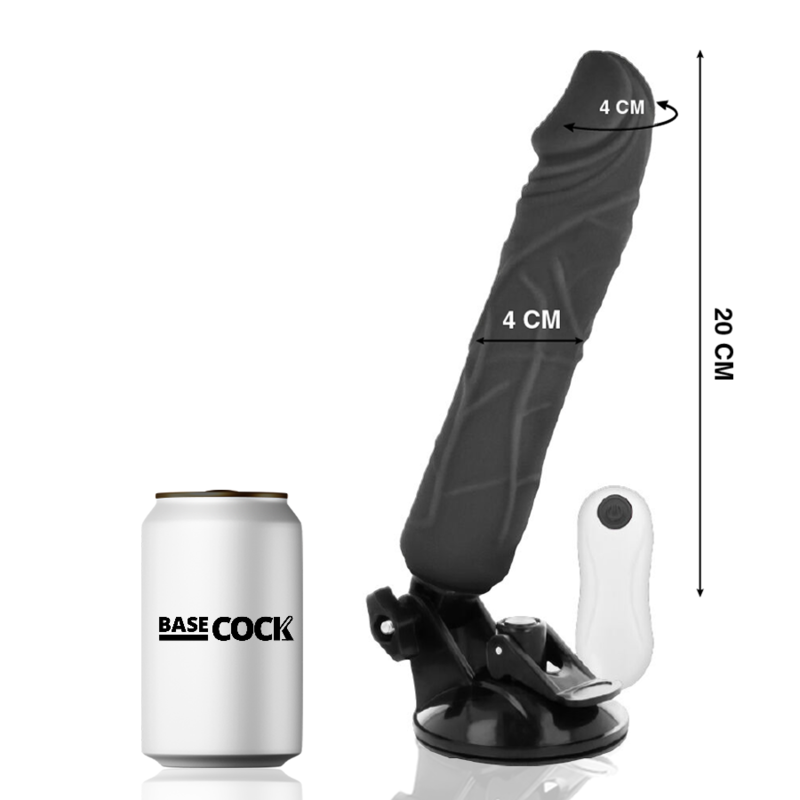 BASECOCK - REALISTIC NATURAL REMOTE CONTROL VIBRATOR 20 CM -O- 4 CM