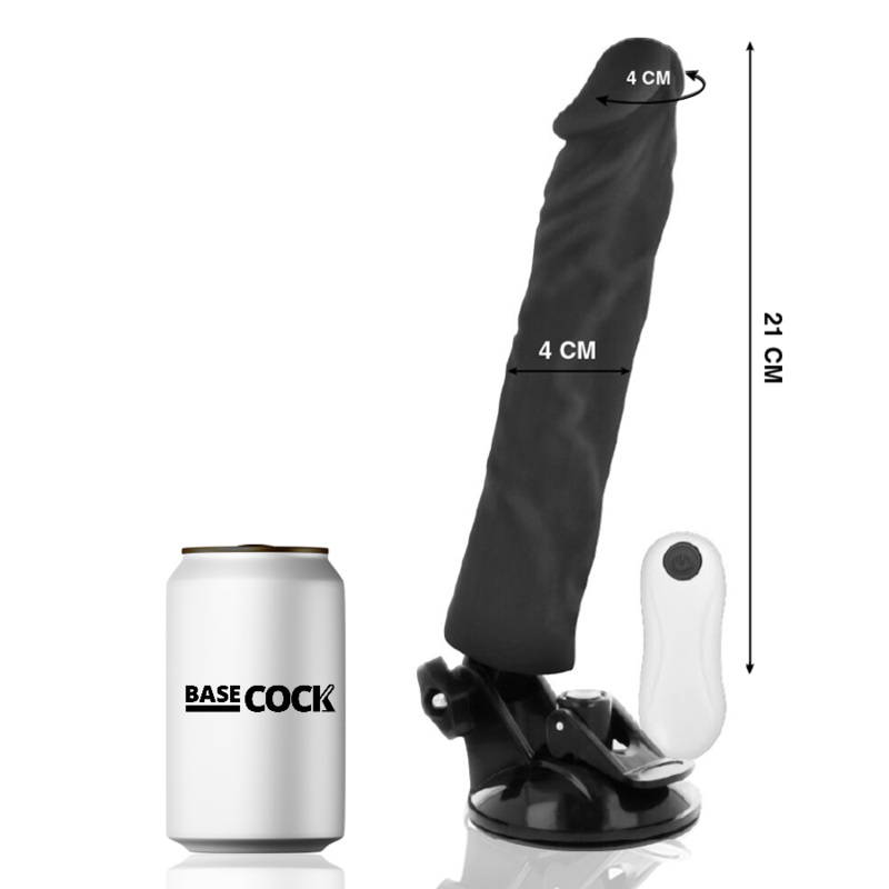BASECOCK - REALISTIC VIBRATOR WITH REMOTE CONTROL NATURAL 21 CM -O- 4 CM