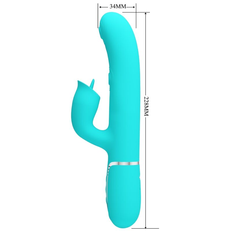 PRETTY LOVE - AQUA GREEN LICK RABBIT VIBRATOR