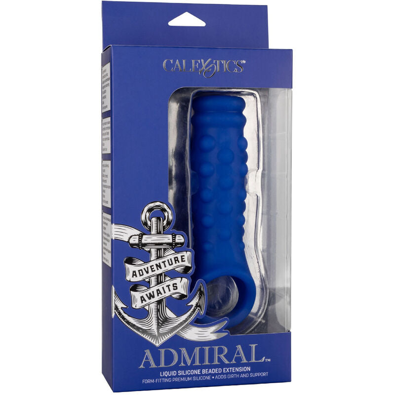 CALEXOTICS - ADMIRAL PENIS COVER WITH BLUE LIQUID SILICONE RIMS