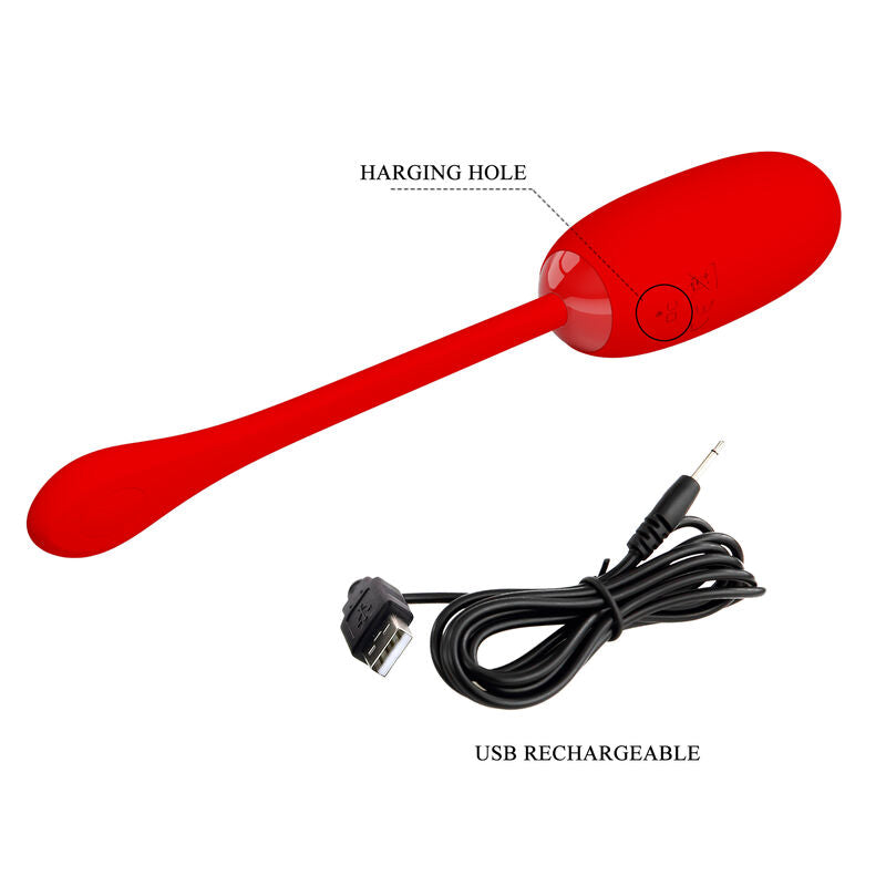 PRETTY LOVE - WATERPROOF-RECHARGEABLE VIBRATING EGG JULIUS RED