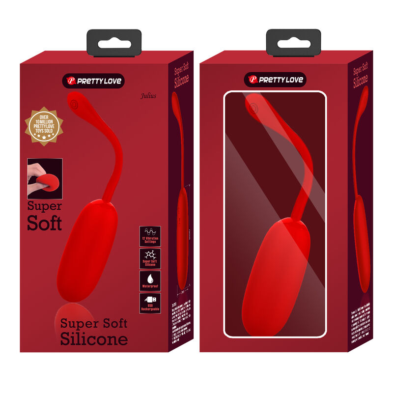 PRETTY LOVE - WATERPROOF-RECHARGEABLE VIBRATING EGG JULIUS RED