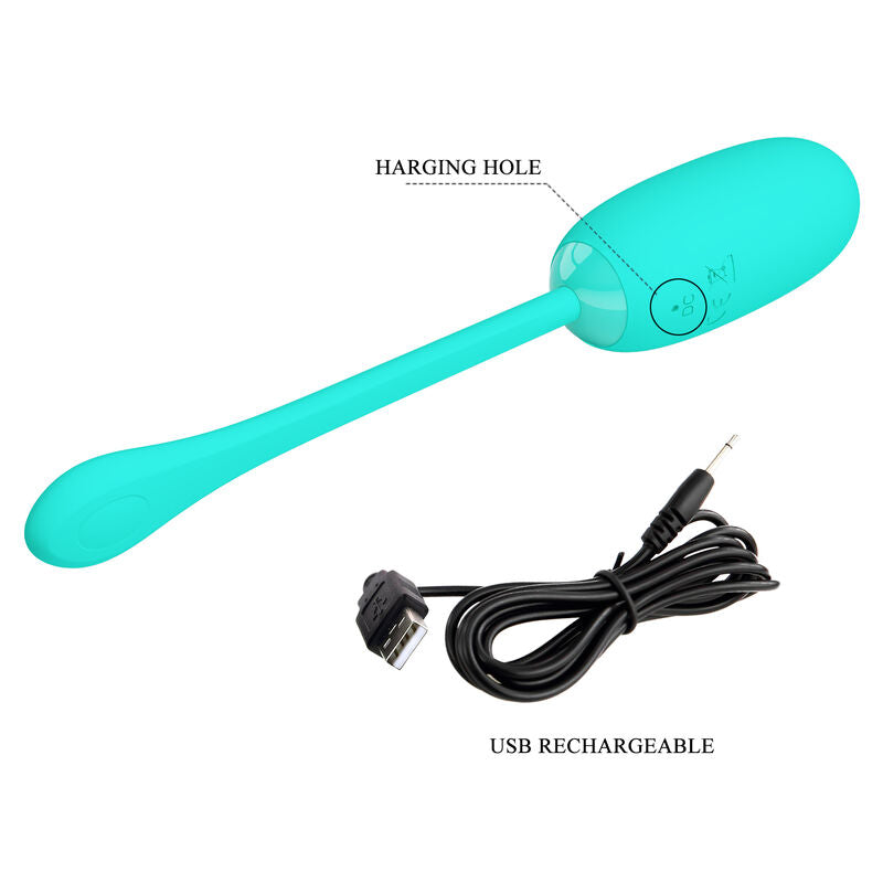 PRETTY LOVE - WATERPROOF-RECHARGEABLE VIBRATING EGG JULIUS AQUA GREEN