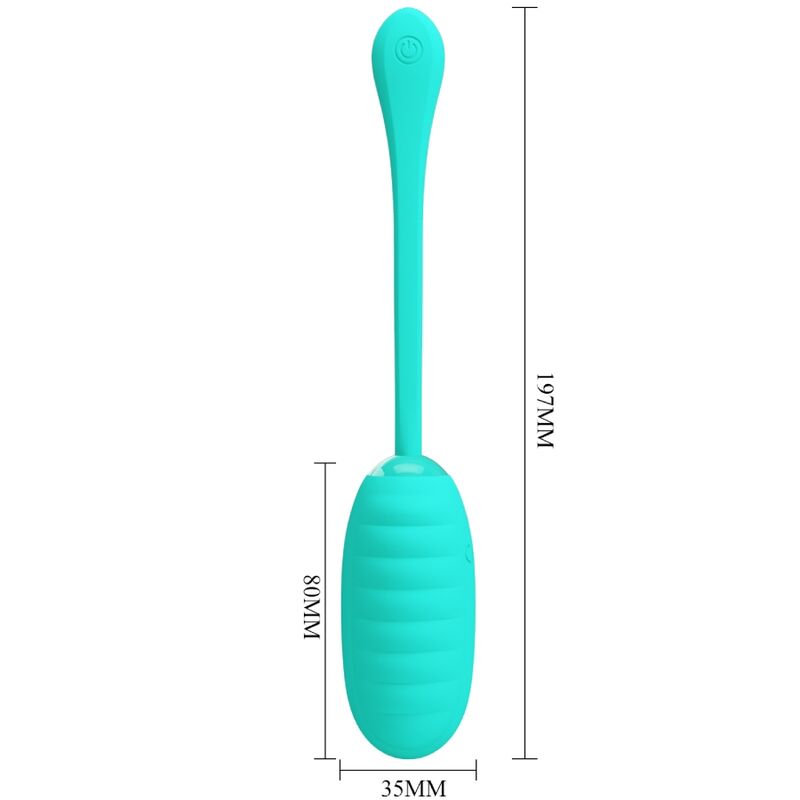 PRETTY LOVE - KIRK AQUA GREEN RECHARGEABLE VIBRATING EGG
