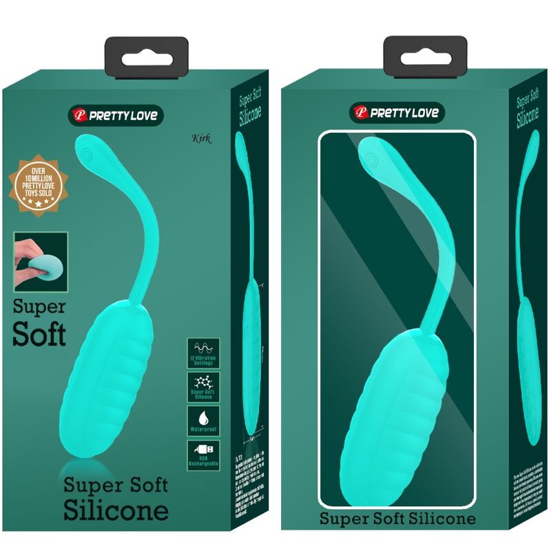 PRETTY LOVE - KIRK AQUA GREEN RECHARGEABLE VIBRATING EGG