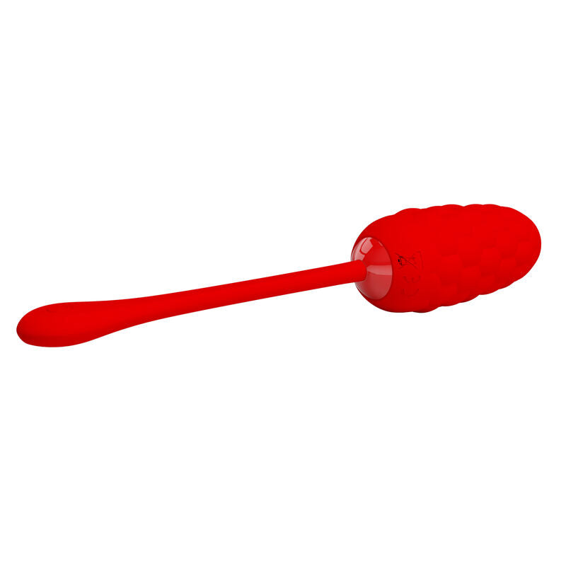 PRETTY LOVE - RED RECHARGEABLE NAVY TEXTURED VIBRATING EGG