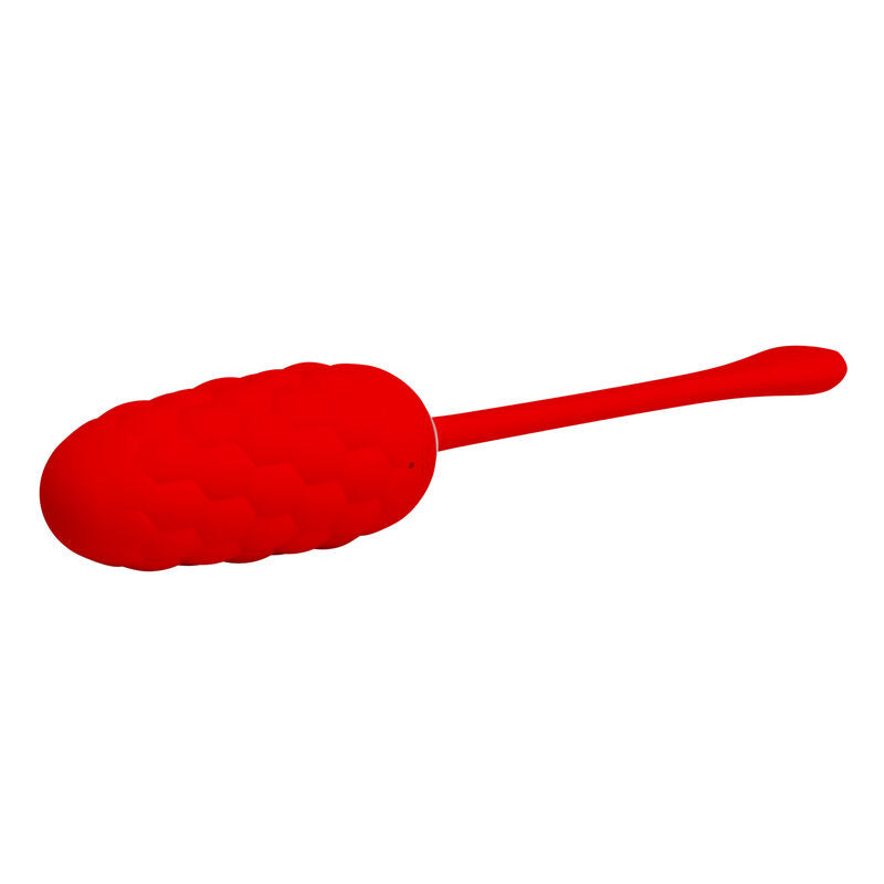 PRETTY LOVE - RED RECHARGEABLE NAVY TEXTURED VIBRATING EGG