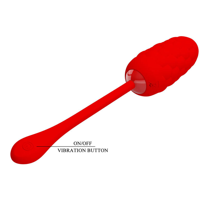 PRETTY LOVE - RED RECHARGEABLE NAVY TEXTURED VIBRATING EGG