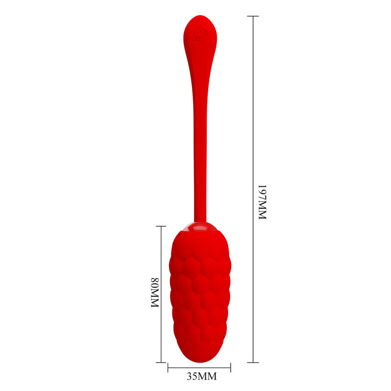 PRETTY LOVE - RED RECHARGEABLE NAVY TEXTURED VIBRATING EGG